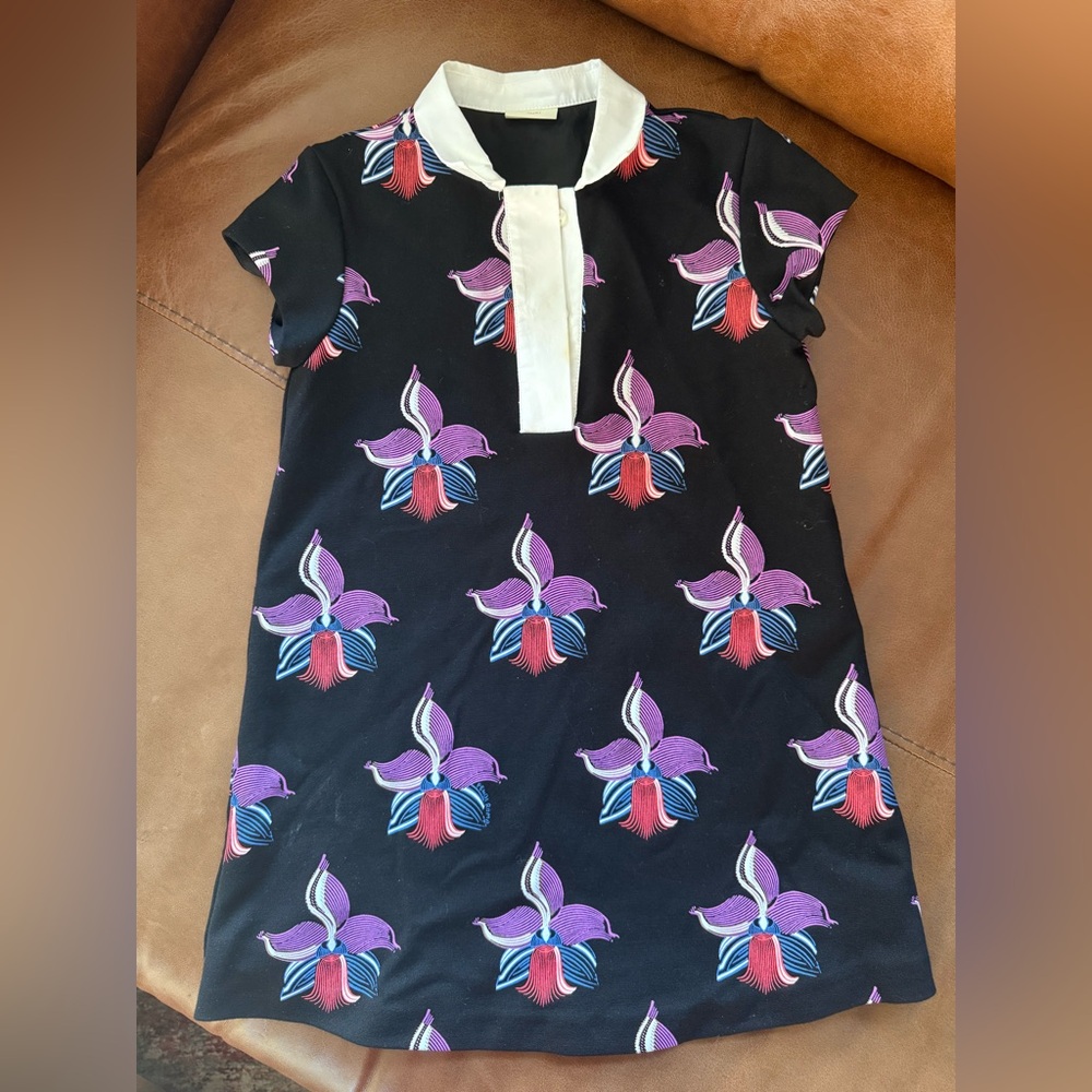 Fendi Kids Black Dress with Purple and Red Floral Design